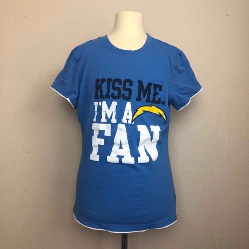 Reebok Blue Chargers T-shirt Tee Top (size Medium)